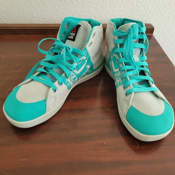 RARE Reebok CrossFit Nano Lite TR high top Teal/ light gray women's 8.5 LIKE NEW - Picture 9 of 9